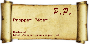 Propper Péter névjegykártya