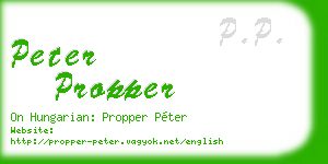 peter propper business card